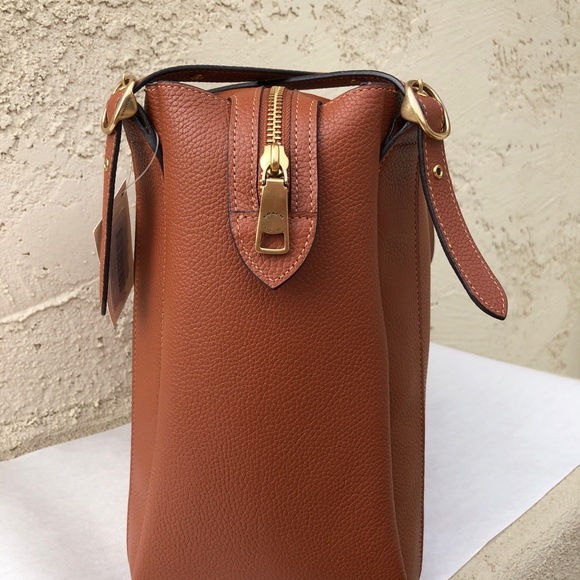 NWT COACH C8353 Alana Pebble Leather Tote - B4/Saddle Color, Dust Bag Included - Picture 10 of 14